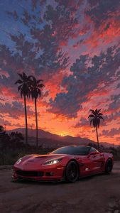 #auto #deportivo #paisaje #sol #sun #palmeras