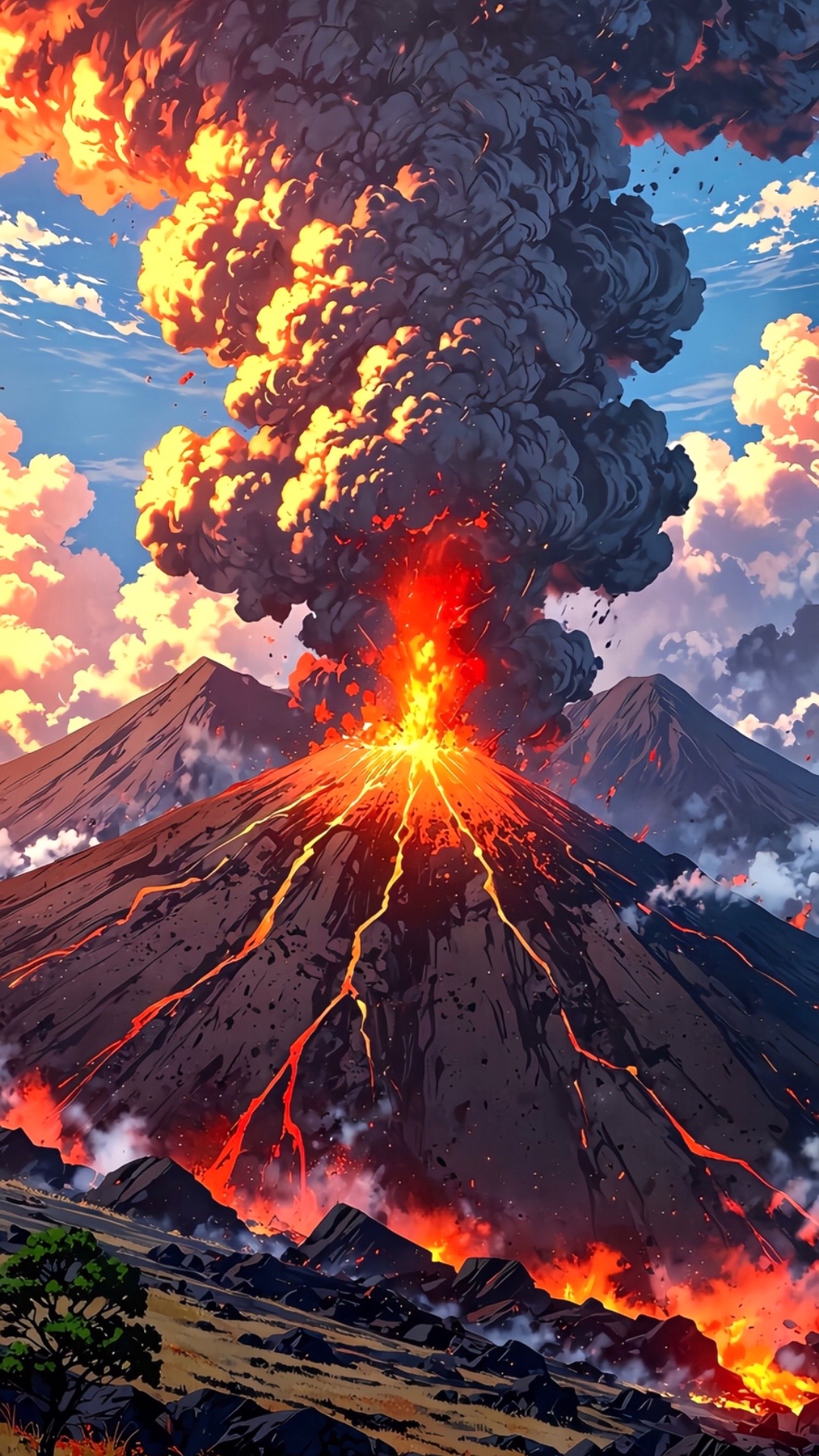 #natural #montaña #volcan #lava #fuego #fire #calor