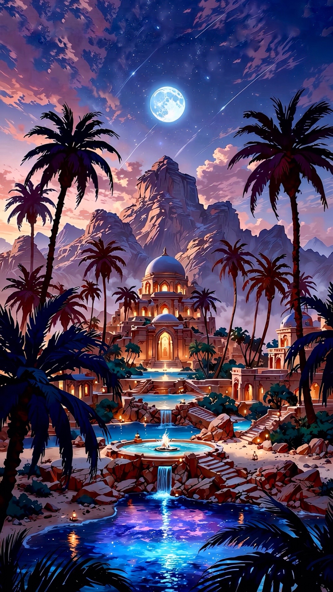 #paisaje #palacio #castillo #natural #luna #moon