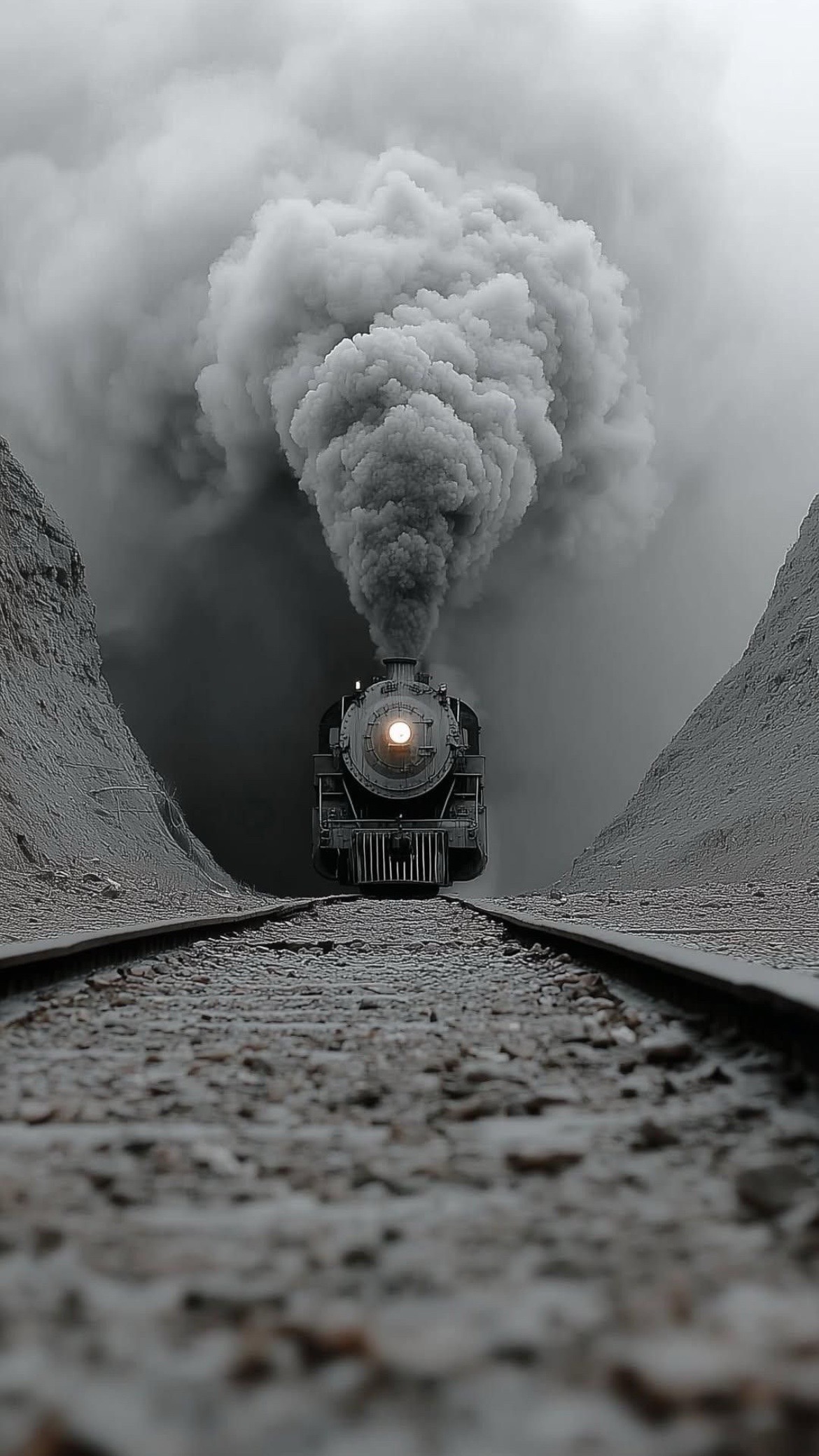 #tren #train #locomotora #steamengine #humo #smoke #vapor #railway #vía #track #montaña #mountain #perspectiva #perspective