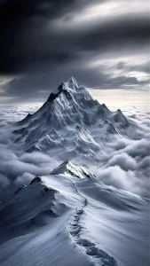 #montaña #mountain #nieve #snow #nubes #clouds #sendero #trail #pico #peak #oscuro #dark #aventura #adventure