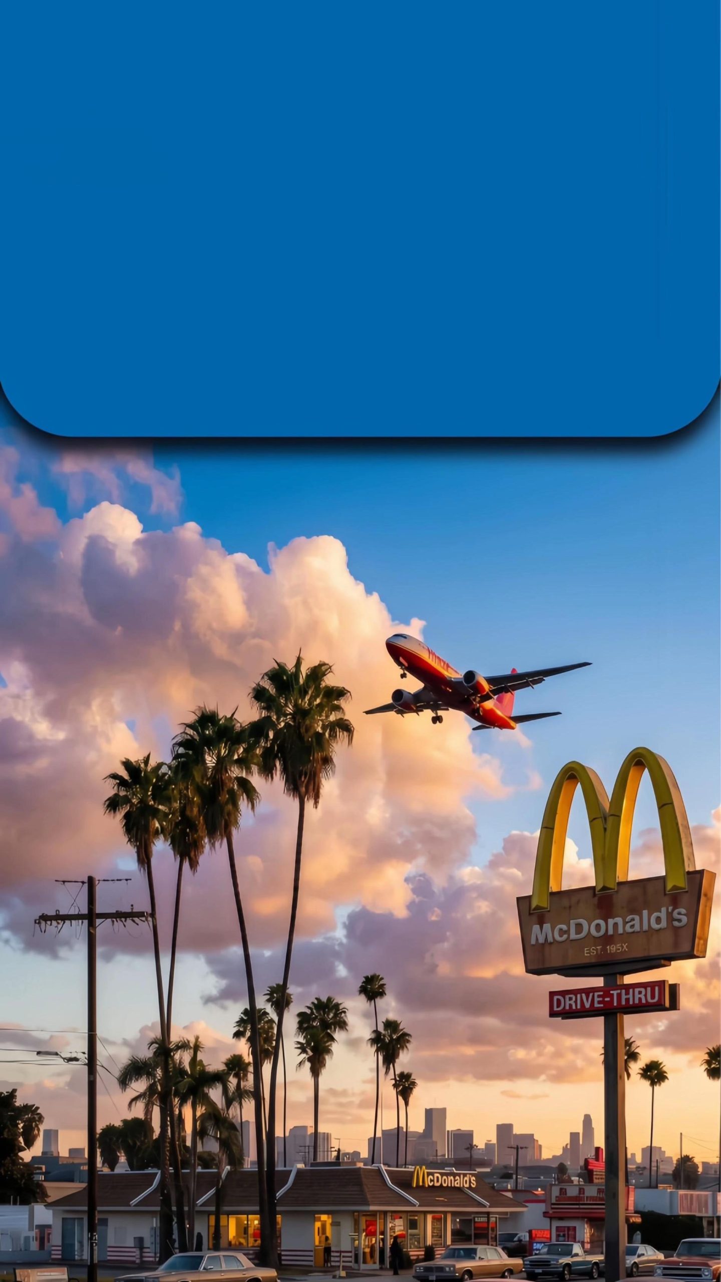 #McDonalds #hamburguesa #avion #plane #palmeras #palm #atardecer #sunset #viaje #travel #Angeles #California