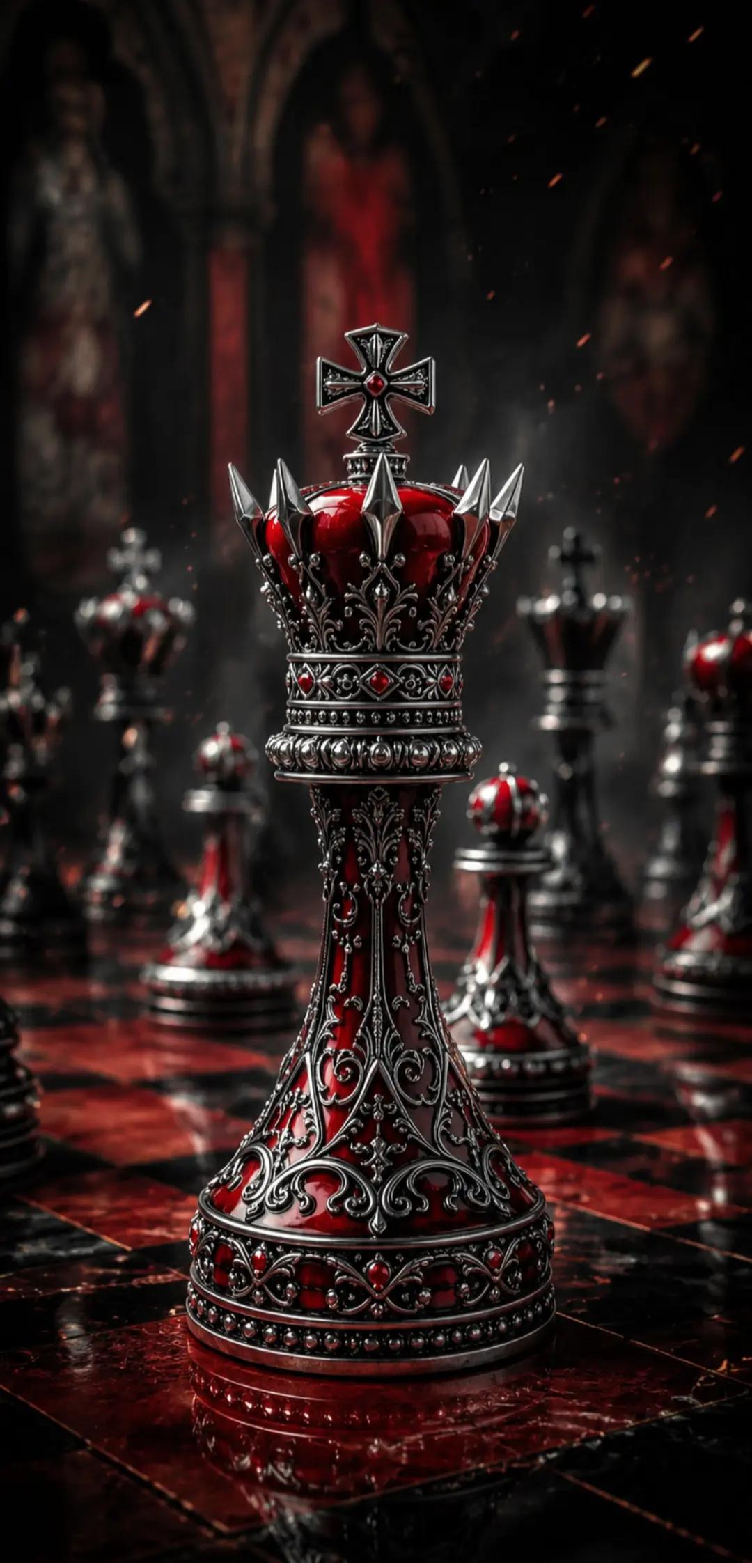 #ajedrez #chess #rey #king #rojo #red #corona #crown #lujo #luxury #poder #power