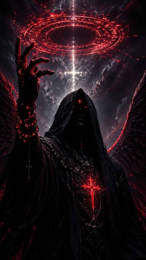 #angel #angelnegro #oscuro #dark #cruz #cross #magia #magic #rojo #red #ritual #misterio