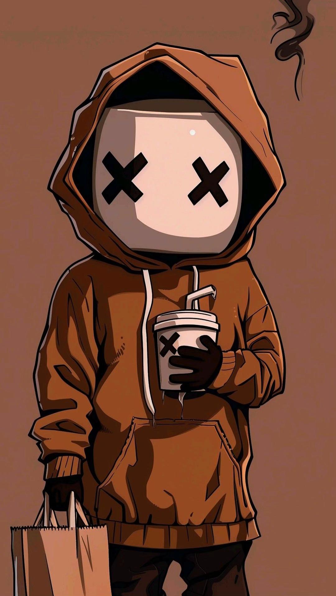 #capucha #hoodie #marron #brown #dibujo #drawing #arte #art #cafe #coffee #estilo #style