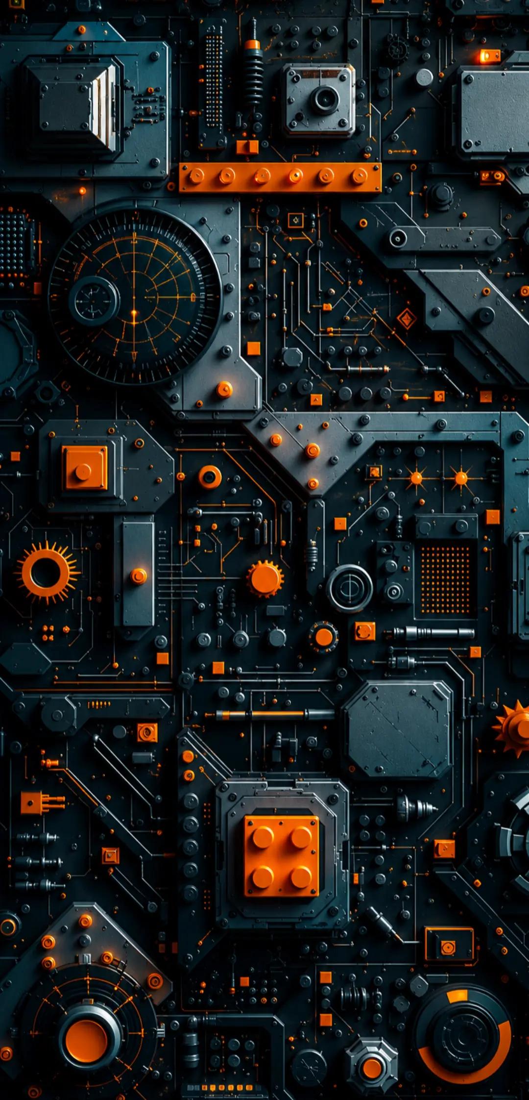 #circuito #circuit #tecnologia #technology #lego #robot #naranja #orange #futurista #futuristic #engranaje #gear