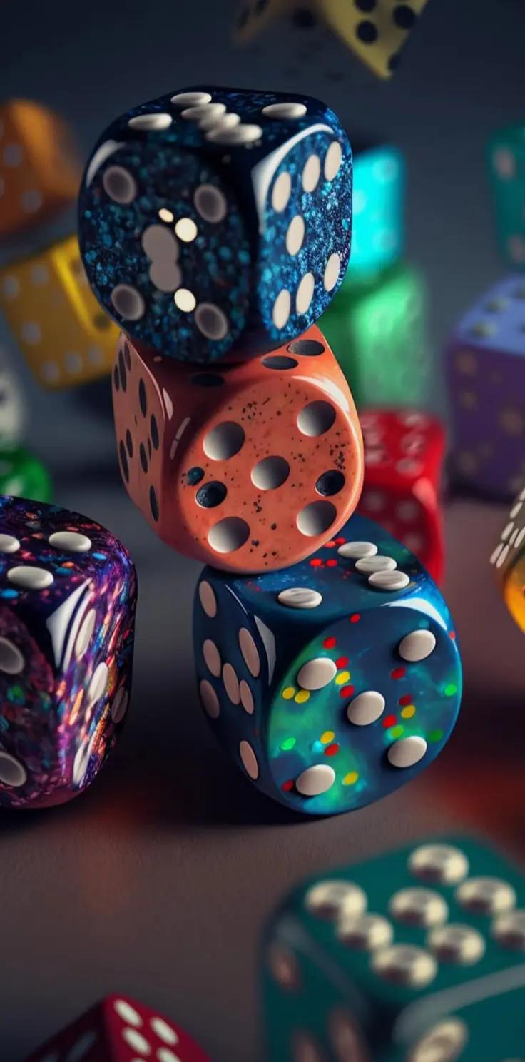 #dados #dice #color #colorido #juego #game #suerte #luck #brillo #glitter #apilados #stacked