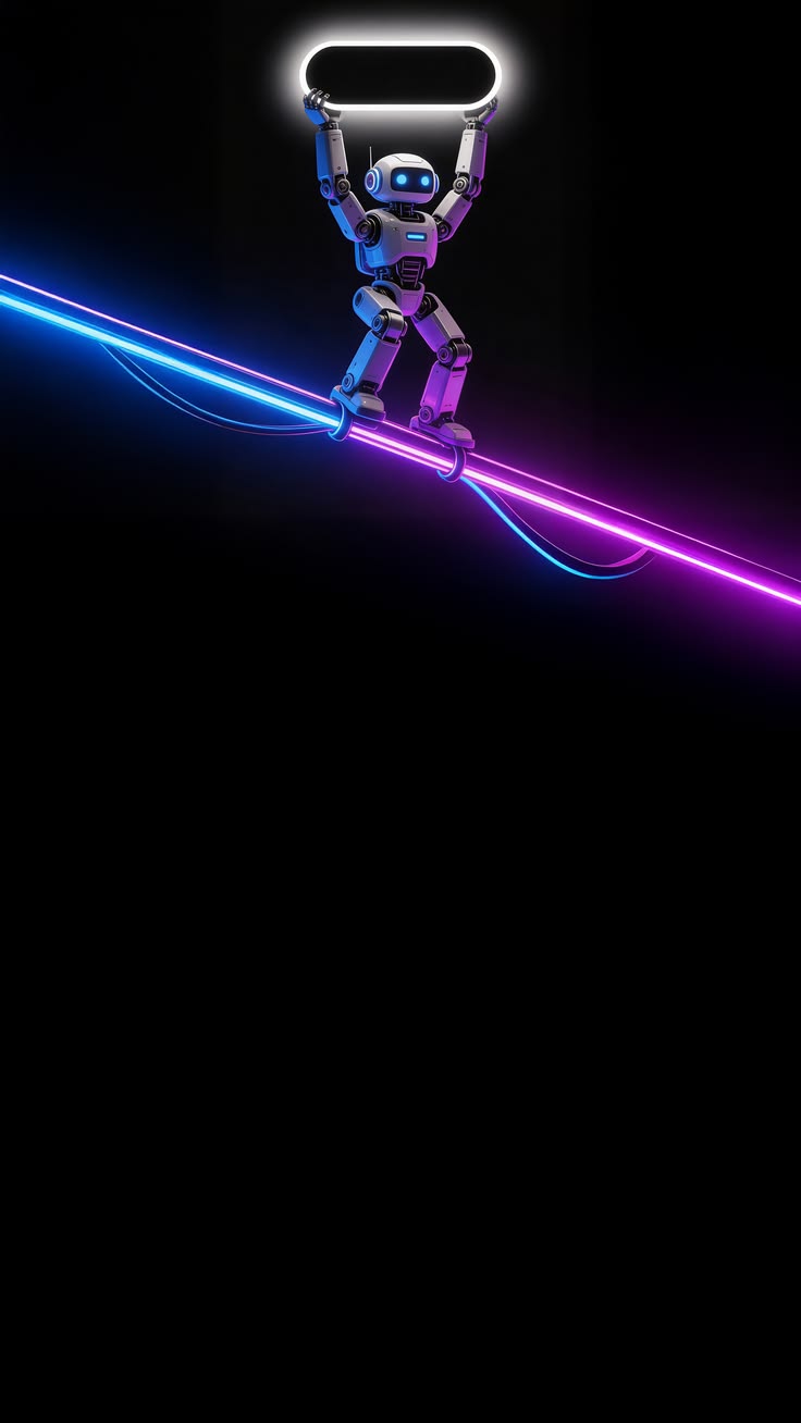 #robot #robotica #neon #equilibrio #balance #luz #light #futurista #futuristic #tecnologia #technology #divertido #fun