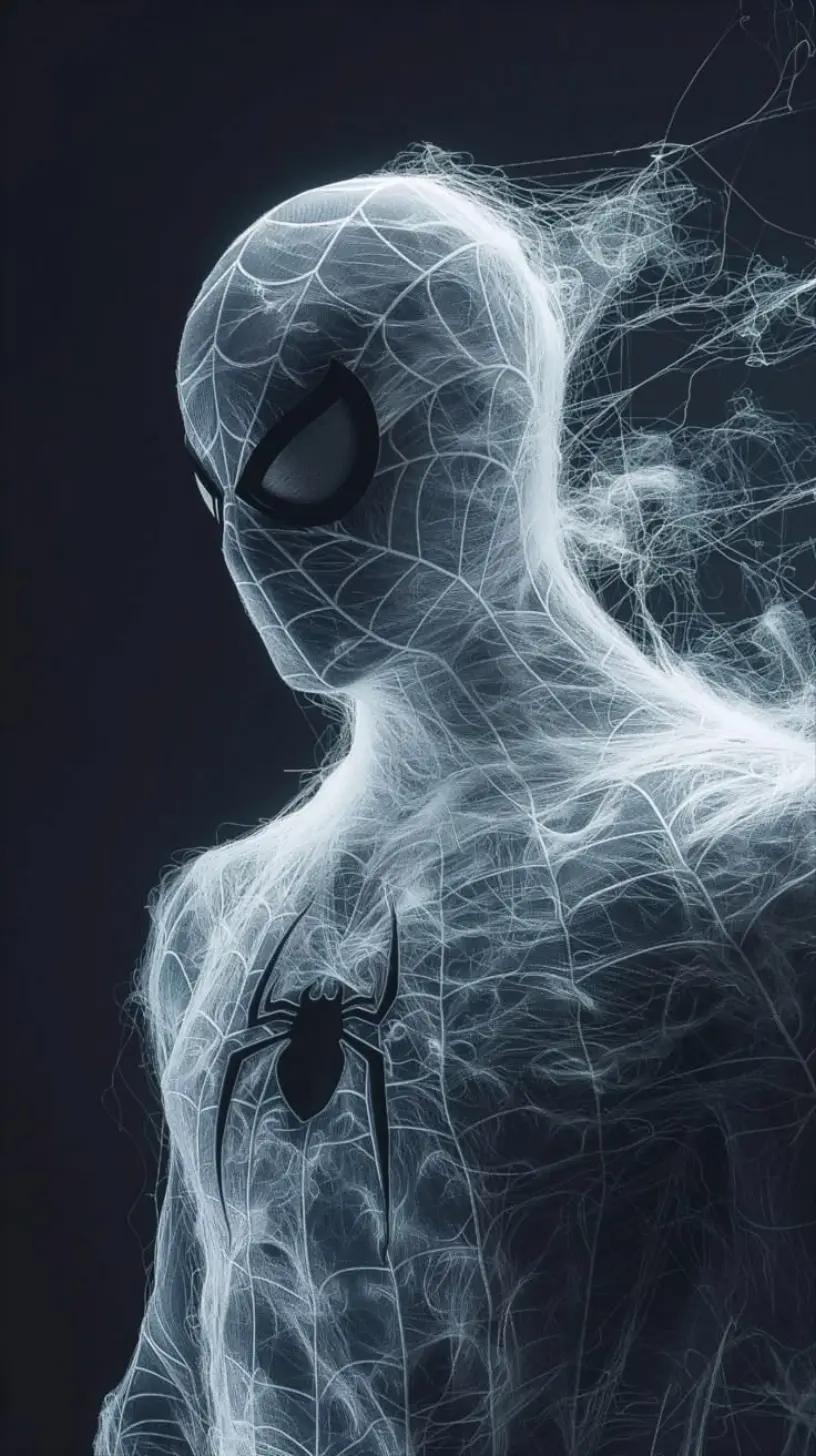#spiderman #araña #telaraña #web #fantasma #ghost #blanco #white #heroe #hero #oscuro #dark
