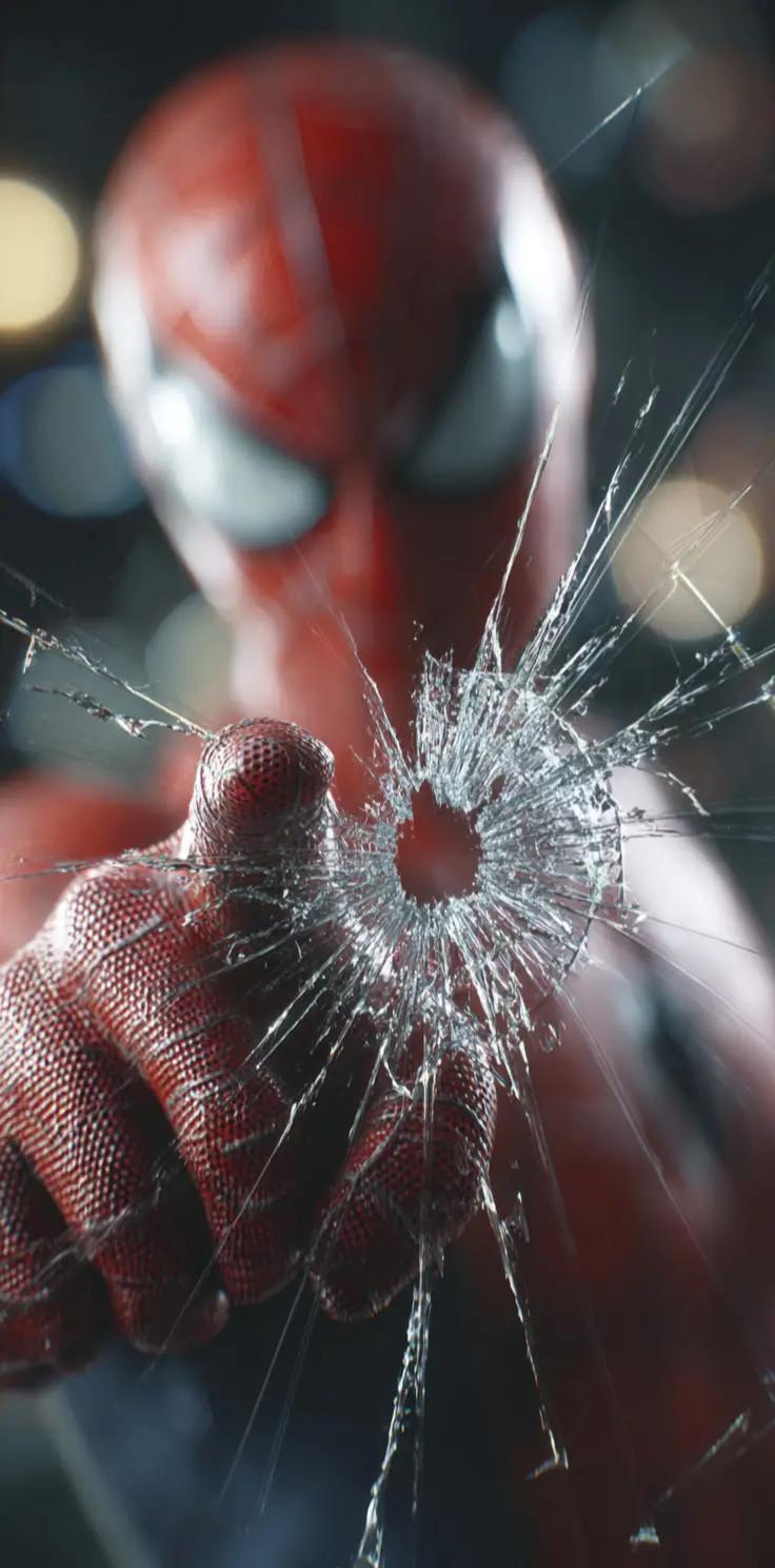 #spiderman #heroe #hero #cristal #glass #roto #broken #poder #power #accion #action #detalle #detail