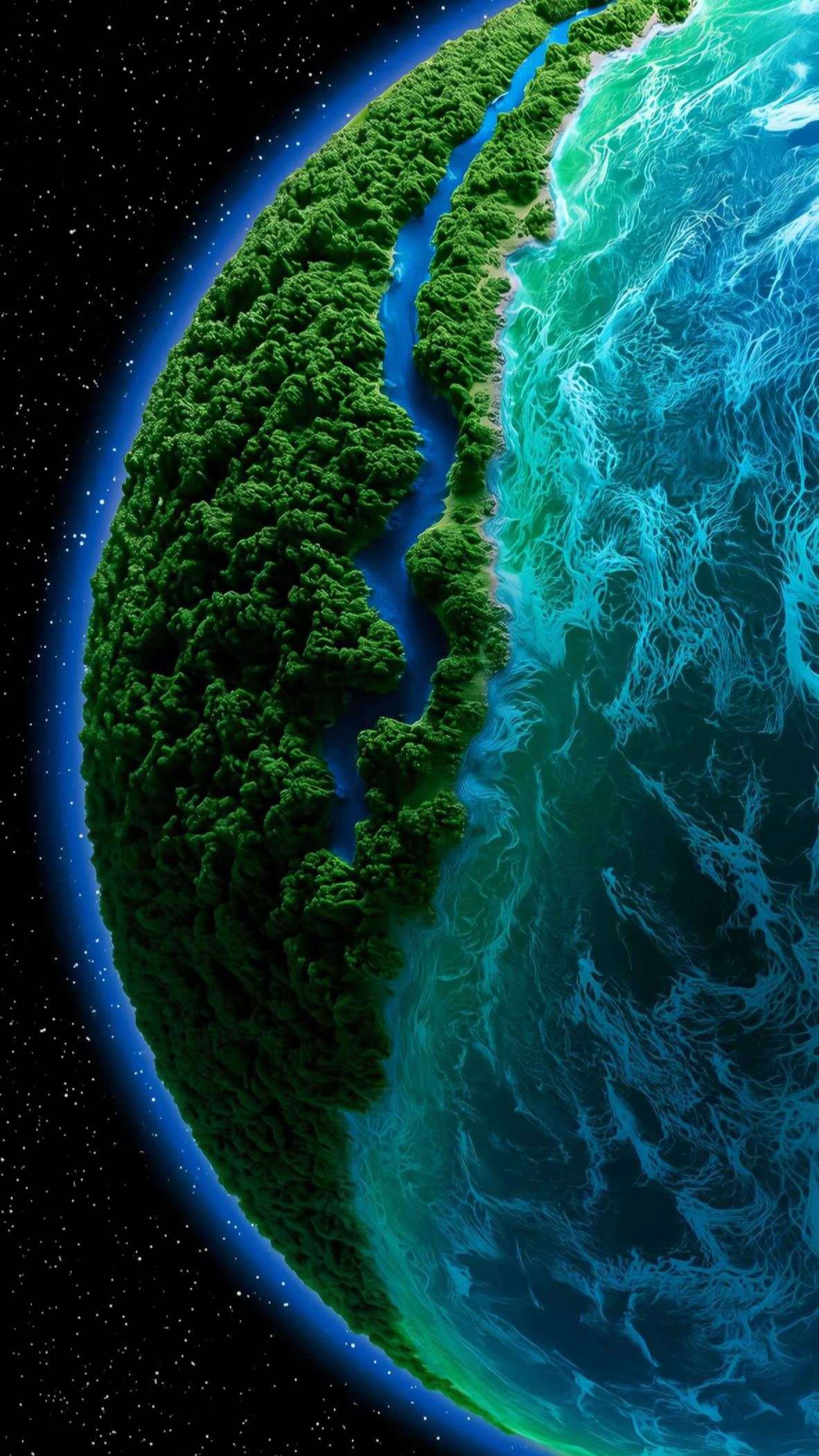 #tierra #earth #planeta #planet #verde #green #oceano #ocean #agua #water #espacio #space