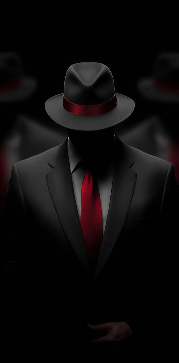 #traje #suit #sombrero #hat #rojo #red #elegante #elegant #oscuro #dark #misterio #mystery